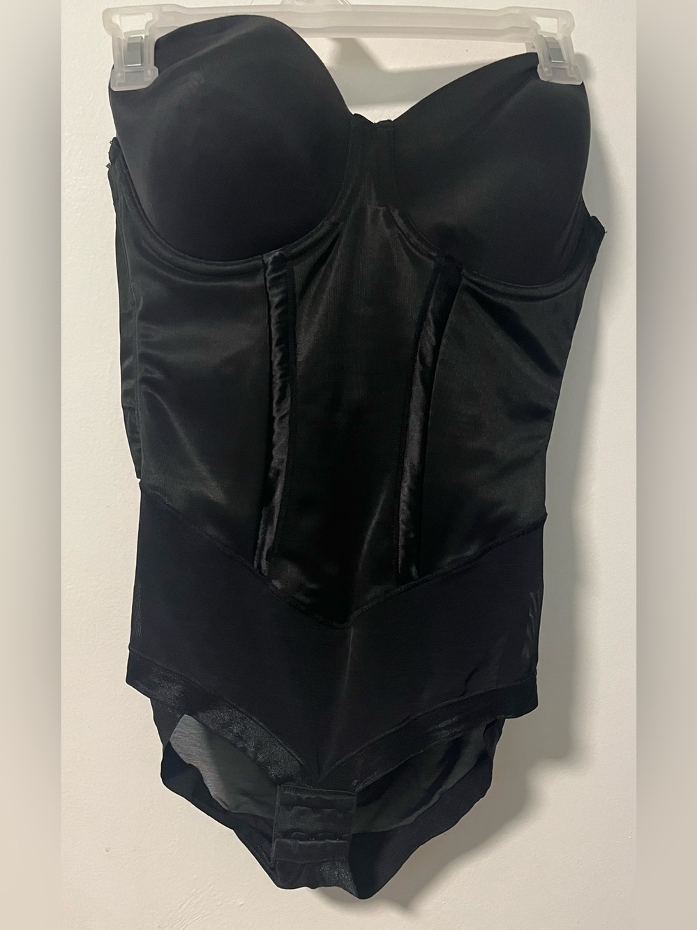 Maidenform Black Strapless Shaping Bodysuit with Boning